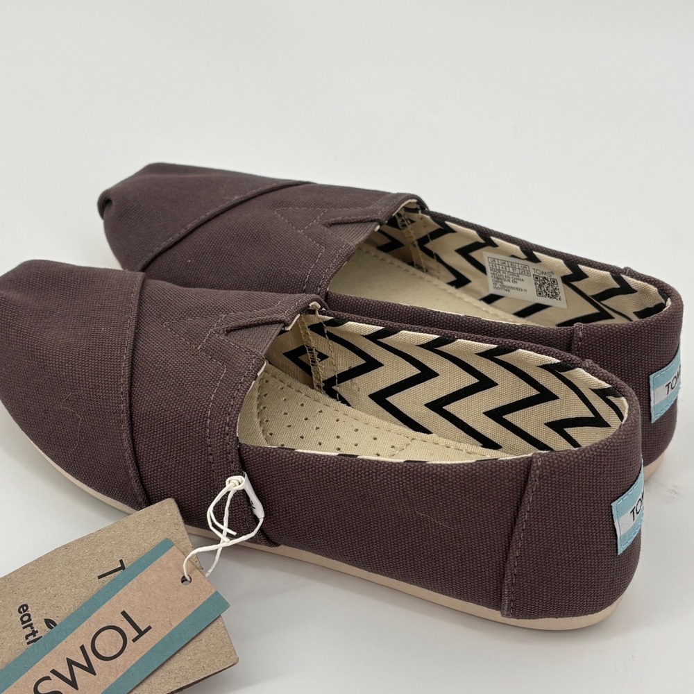 TOMS Alpargata gray Canvas Slip On Flats Women's Size 6.5 Minimalist hippie